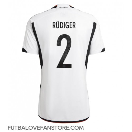 Nemecko Antonio Rudiger #2 Domáci futbalový dres MS 2022 Krátky Rukáv